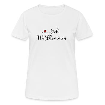 Herzlich Willkommen - Frauen T-Shirt atmungsaktiv - Weiß - Vorne - AI Model Female 172 dark (172cm)