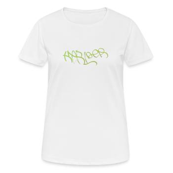 Neon Graffiti Grün Schriftzug Karlder - Frauen T-Shirt atmungsaktiv - Weiß - Vorne - AI Model Female 172 dark (172cm)