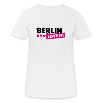 Berlin Love It Pink Stamp - Women's Breathable T-Shirt - white - Front - AI Model Female 172 dark (172cm)