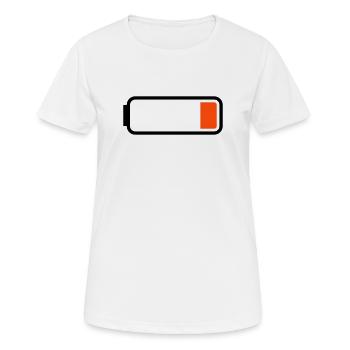 Batterie leer - Frauen T-Shirt atmungsaktiv - Weiß - Vorne - AI Model Female 172 dark (172cm)