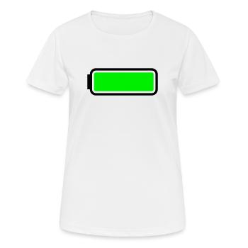 Batterie voll - Frauen T-Shirt atmungsaktiv - Weiß - Vorne - AI Model Female 172 dark (172cm)