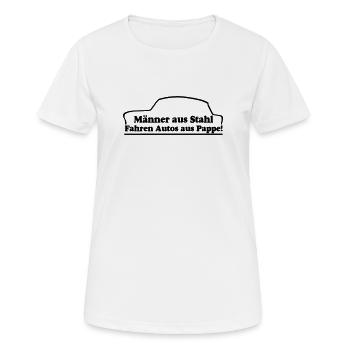  , Männer aus Stahl..., DDR Kult (25) - Frauen T-Shirt atmungsaktiv - Weiß - Vorne - AI Model Female 172 dark (172cm)