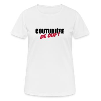 Couturière de ouf - T-shirt respirant Femme - blanc - Devant - AI Model Female 172 dark (172cm)