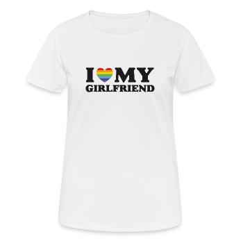 J’aime ma copine - LGBTQ - T-shirt respirant Femme - blanc - Devant - AI Model Female 172 dark (172cm)