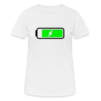 Battery charging - Women's Breathable T-Shirt - white - Front - AI Model Female 172 dark (172cm)