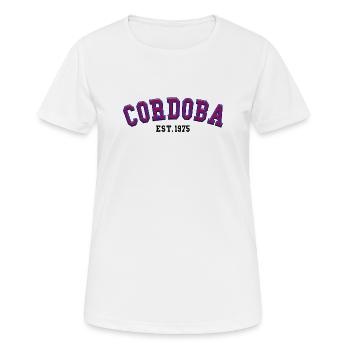 Córdoba fondée en 1975 - T-shirt respirant Femme - blanc - Devant - AI Model Female 172 dark (172cm)