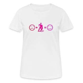 Floorball motif with recognition value - Women's Breathable T-Shirt - white - Front - AI Model Female 172 dark (172cm)