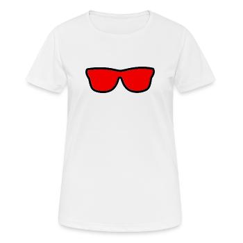 Sonnenbrille - Frauen T-Shirt atmungsaktiv - Weiß - Vorne - AI Model Female 172 dark (172cm)