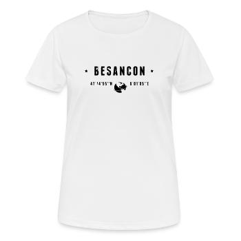 Besancon France Coordonnées Gps Globe - T-shirt respirant Femme - blanc - Devant - AI Model Female 172 dark (172cm)