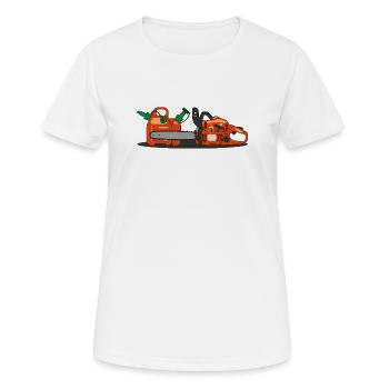 Tronçonneuse et conteneur combiné - T-shirt respirant Femme - blanc - Devant - AI Model Female 172 dark (172cm)