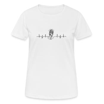 microphone à ligne d’onde - T-shirt respirant Femme - blanc - Devant - AI Model Female 172 dark (172cm)