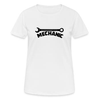 Mechanic with key text Mechanic - Women's Breathable T-Shirt - white - Front - AI Model Female 172 dark (172cm)