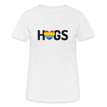 Câlins LGBT - T-shirt respirant Femme - blanc - Devant - AI Model Female 172 dark (172cm)