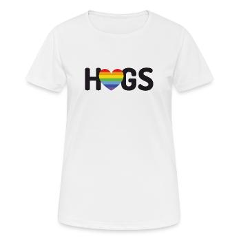 LGBT-Umarmungen - Frauen T-Shirt atmungsaktiv - Weiß - Vorne - AI Model Female 172 dark (172cm)