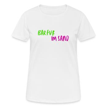 Barfuß im Sand - Frauen T-Shirt atmungsaktiv - Weiß - Vorne - AI Model Female 172 dark (172cm)