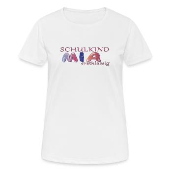 Schulkind Mia Schule - Frauen T-Shirt atmungsaktiv - Weiß - Vorne - AI Model Female 172 dark (172cm)