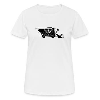 Moissonneuse-batteuse avec logo à trois tiges de grain - T-shirt respirant Femme - blanc - Devant - AI Model Female 172 dark (172cm)