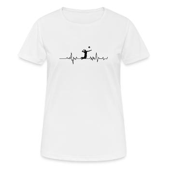 Herzschlag Volleyball – EKG Volleyballspieler - Frauen T-Shirt atmungsaktiv - Weiß - Vorne - AI Model Female 172 dark (172cm)