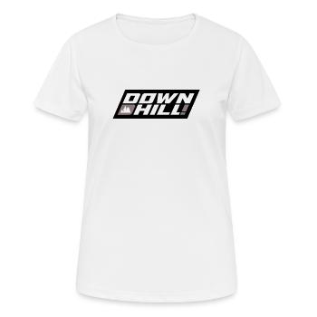 Downhill Bergtrail Logo - Frauen T-Shirt atmungsaktiv - Weiß - Vorne - AI Model Female 172 dark (172cm)
