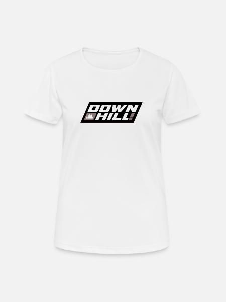 Downhill Bergtrail Logo - Frauen T-Shirt atmungsaktiv - Weiß