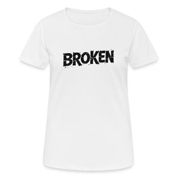 Gebrochene Typo Graffiti - Frauen T-Shirt atmungsaktiv - Weiß - Vorne - AI Model Female 172 dark (172cm)