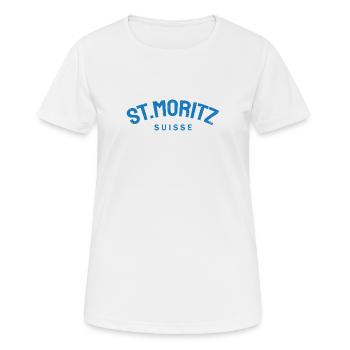 St. Moritz - Suisse - Switzerland - Swiss - Women's Breathable T-Shirt - white - Front - AI Model Female 172 dark (172cm)