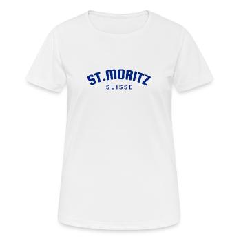 St. Moritz - Suisse - Switzerland - Swiss - Women's Breathable T-Shirt - white - Front - AI Model Female 172 dark (172cm)