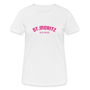 St. Moritz - Suisse - Switzerland - Swiss - Women's Breathable T-Shirt - white - Front - AI Model Female 172 dark (172cm)