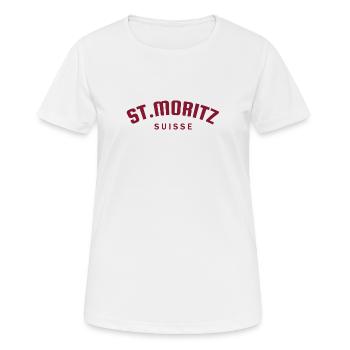 St. Moritz - Suisse - Schweiz - Swiss - Frauen T-Shirt atmungsaktiv - Weiß - Vorne - AI Model Female 172 dark (172cm)