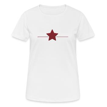 Étoile rouge avec ligne de bord - T-shirt respirant Femme - blanc - Devant - AI Model Female 172 dark (172cm)
