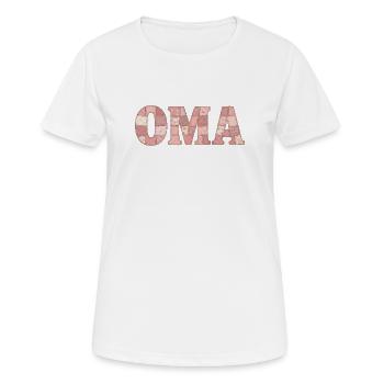 OMA Lettering Patchwork Gift Shirt Pillow - Women's Breathable T-Shirt - white - Front - AI Model Female 172 dark (172cm)