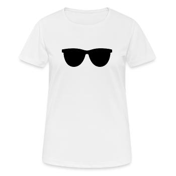 Sonnenbrille - Frauen T-Shirt atmungsaktiv - Weiß - Vorne - AI Model Female 172 dark (172cm)