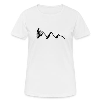 Fahrrad Radsport Berg Mountainbike - Frauen T-Shirt atmungsaktiv - Weiß - Vorne - AI Model Female 172 dark (172cm)