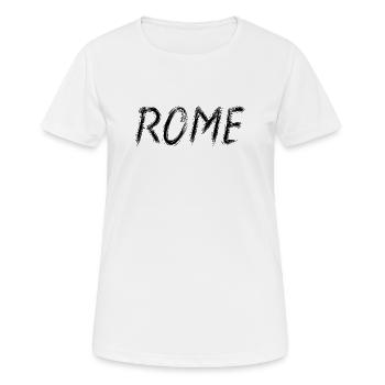 Rome Graphic Brush Lettering Schwarz - Frauen T-Shirt atmungsaktiv - Weiß - Vorne - AI Model Female 172 dark (172cm)