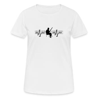 ECG de basson de Notes Hearbeat Heartbeat Bassoniste - T-shirt respirant Femme - blanc - Devant - AI Model Female 172 dark (172cm)