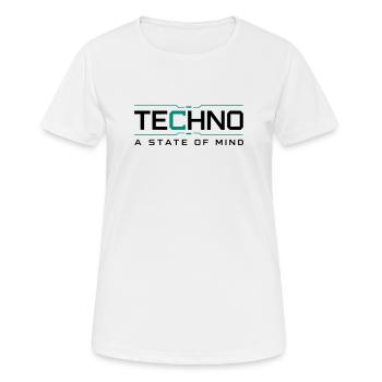 Techno - Un état d’esprit - T-shirt respirant Femme - blanc - Devant - AI Model Female 172 dark (172cm)