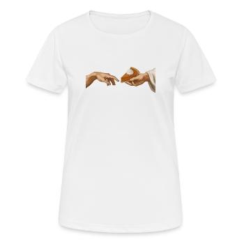 Kürbiskuchen Die Entstehung Lustiger Kürbiskuchen - Frauen T-Shirt atmungsaktiv - Weiß - Vorne - AI Model Female 172 dark (172cm)