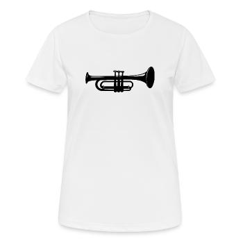 trumpet - Women's Breathable T-Shirt - white - Front - AI Model Female 172 dark (172cm)
