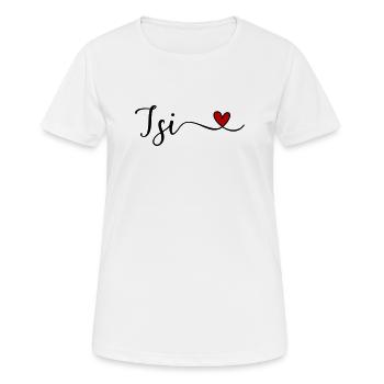 Isi avec le cœur - T-shirt respirant Femme - blanc - Devant - AI Model Female 172 dark (172cm)