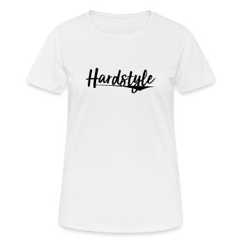 hardstyle elektro trance hard bass aufkleber patch - Frauen T-Shirt atmungsaktiv - Weiß - Vorne - AI Model Female 172 dark (172cm)