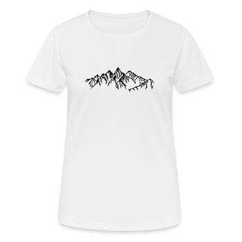 Montagnes Silhouettes noires dans le brouillard - T-shirt respirant Femme - blanc - Devant - AI Model Female 172 dark (172cm)