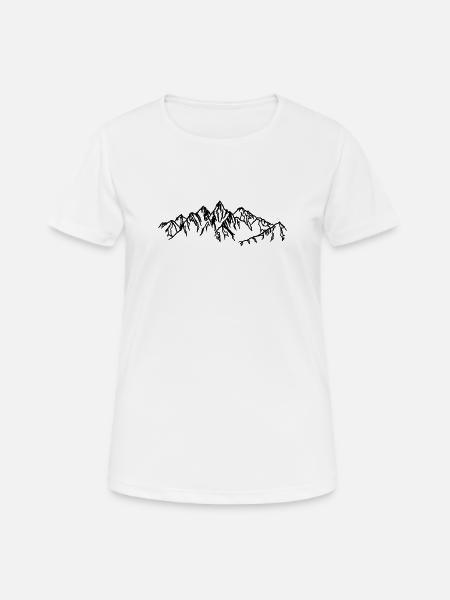 Berge Schwarze Silhouetten im Nebel - Frauen T-Shirt atmungsaktiv - Weiß