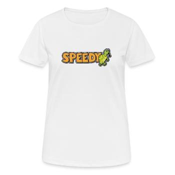 Speedy - tortue rapide - T-shirt respirant Femme - blanc - Devant - AI Model Female 172 dark (172cm)