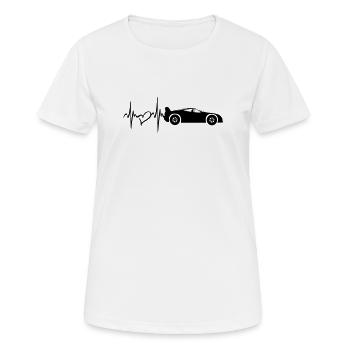 Cardio fréquence cardiaque de voiture de sport - T-shirt respirant Femme - blanc - Devant - AI Model Female 172 dark (172cm)