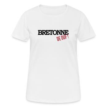 Bretonne de ouf - T-shirt respirant Femme - blanc - Devant - AI Model Female 172 dark (172cm)
