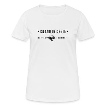 Crète Coordonnées Géographiques Stylisées - T-shirt respirant Femme - blanc - Devant - AI Model Female 172 dark (172cm)