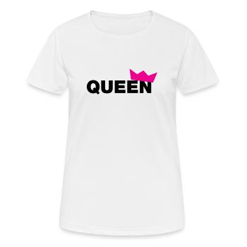 Queen Typo mit Krone / 2 Farben - Frauen T-Shirt atmungsaktiv - Weiß - Vorne - AI Model Female 172 dark (172cm)