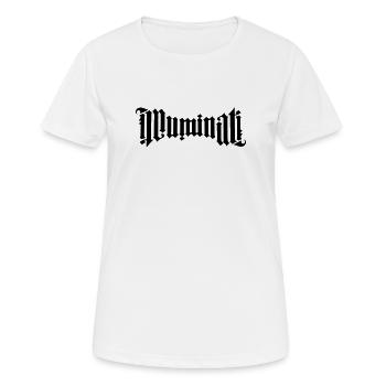 Ambigram Illuminati - T-shirt respirant Femme - blanc - Devant - AI Model Female 172 dark (172cm)
