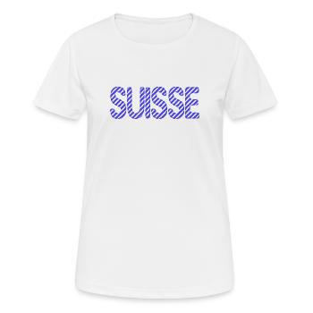 SCHWEIZ. LAND. GENF. SCHWEIZ. HUMOR. LAND - Frauen T-Shirt atmungsaktiv - Weiß - Vorne - AI Model Female 172 dark (172cm)