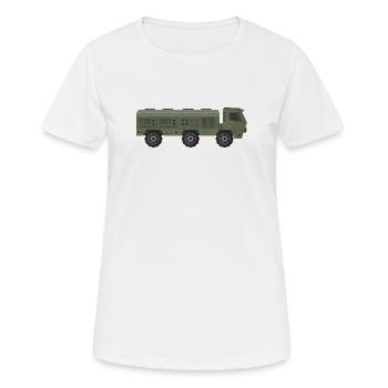 Military truck - Women's Breathable T-Shirt - white - Front - AI Model Female 172 dark (172cm)